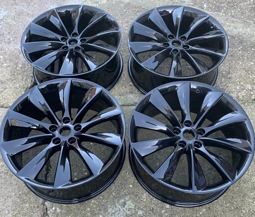 GENUINE TESLA TURBINES 21?? INCH MODEL S ALLOY WHEELS GLOSS BLACK!